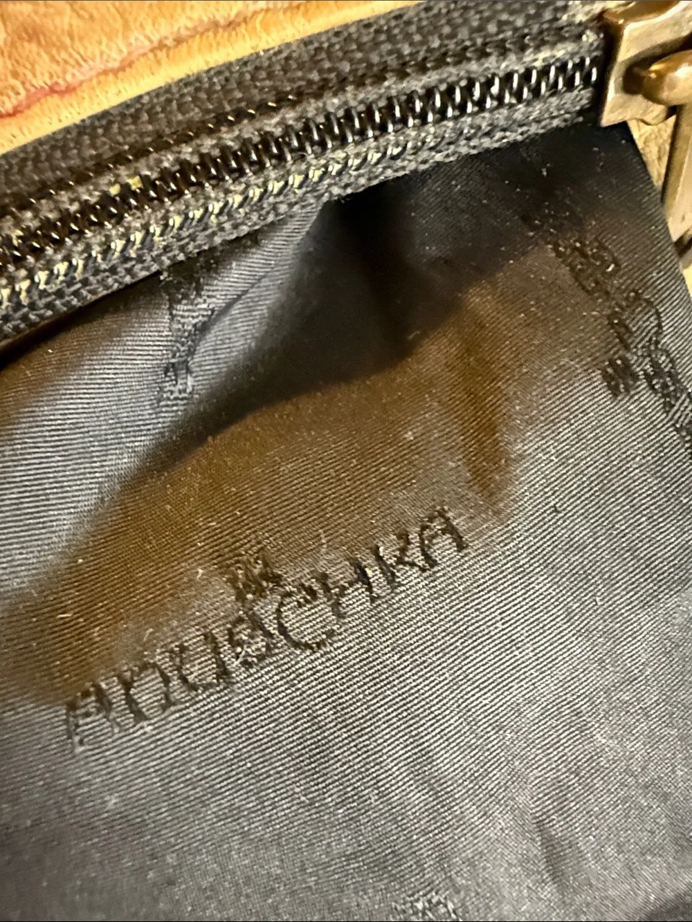 Anuschka Multitone Painted Leather Shoulder Bag in Brown and Green - Picture 2 of 4